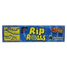 Rip Rolls Blue Raspberry, 24 Count (SUGAR CANDY - REGULAR SIZE)