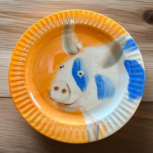 Anthropologie Holly Frean The Farm No. 4 smiling Pig Salad Snack Dessert Plate - Picture 6 of 12