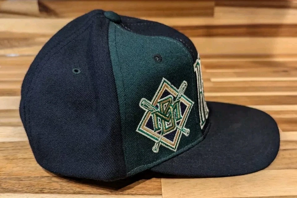 Rare 90s Vintage Tri Power The Natural Starter Milwaukee Brewers Snapback Hat - Image 2 of 4