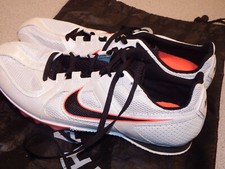 Nike Zoom Rival MD 6 Track Spikes 468648-106 White Black Orange Size 10 US