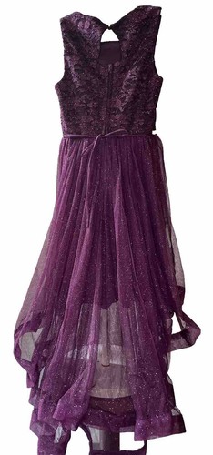 Girls Dress Party Formal Dance Hi Low Layer Rhinestone Gift - Picture 3 of 5