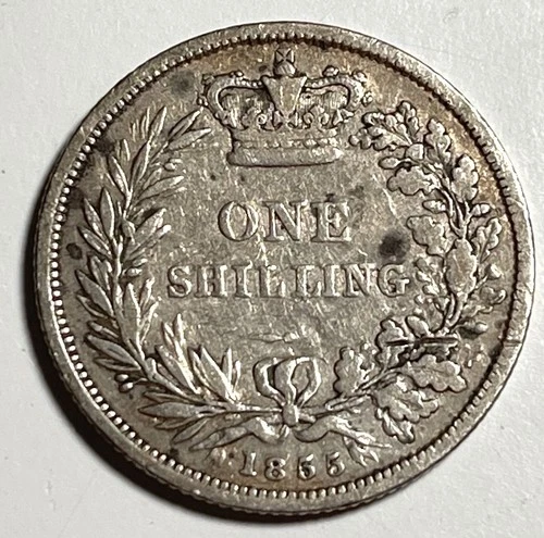 Photo of a 1855 Victoria Shilling from an eBay listing that sold on Jun 21, 2026