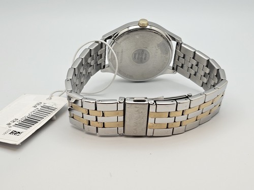 Caravelle Mens Dress Date Watch Fluted Bezel Gold And Silver Tone Analog New Tag - Picture 9 of 11