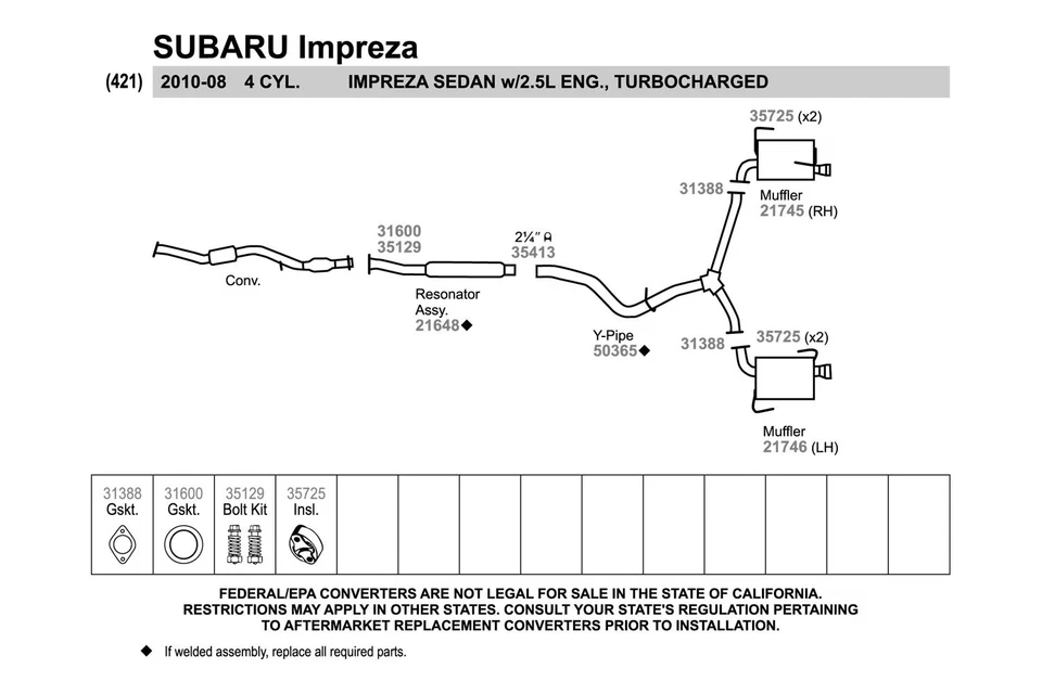 For Subaru Impreza 08-11 Exhaust Muffler Quiet-Flow Passenger Side Stainless - Image 3 of 4
