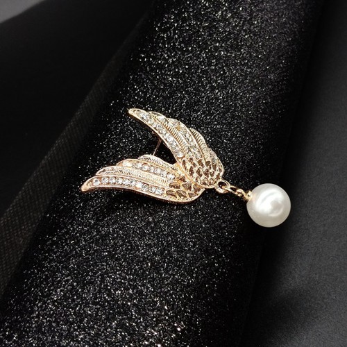 Brooch Shiny Rhinestone Brooch Breastpin Pearl Jewelry Accessories - Picture 8 of 12