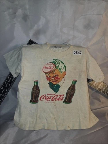 RARE 1950s Coca Cola Sprite Boy Tee Walking Billboard Inc Japan Kids Sz 10 Vtg