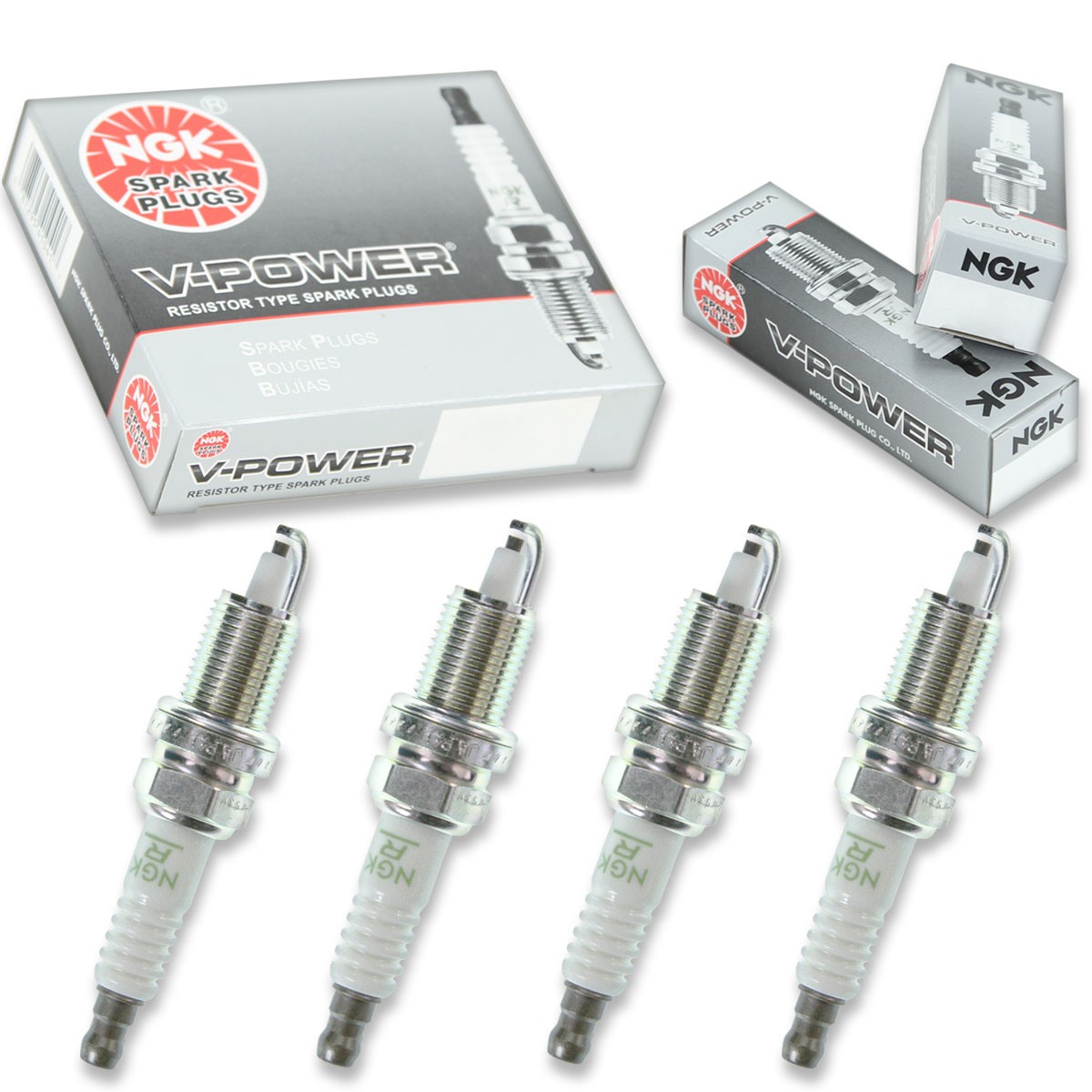 4pcs NGK 5077 V-Power ZGR5A ATV Spark Plug Tune Up Kit Set es