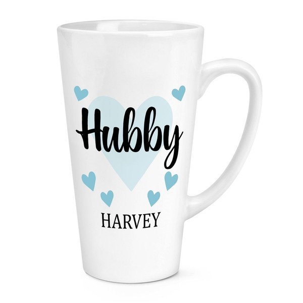 Personalisiert Hubby 483Ml Groß Latte Becher Tasse Weiß Liebe Ehemann Geburtstag-image