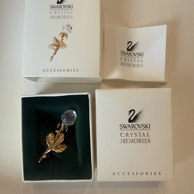 Swarovski Crystal Memories Mini Rose Brooch Pin 1.75  - Austria