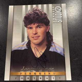 1997 Donruss Jaromir Jagr Pittsburg Penguins Signed 8x10 Portrait JSA