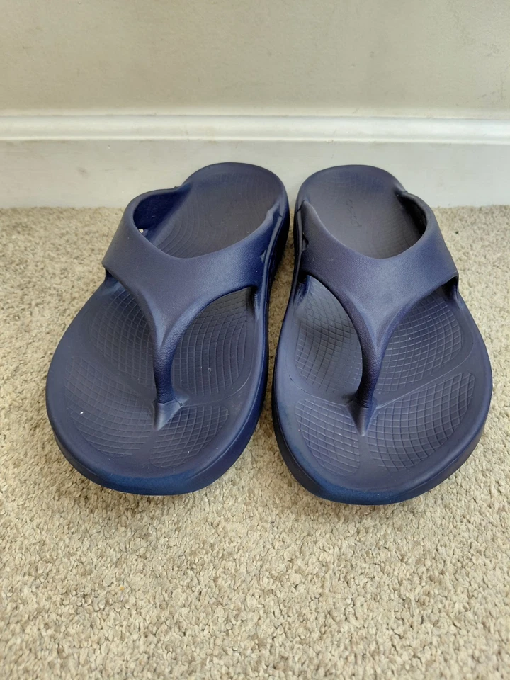 OOFOS OOriginal синий восстановления слайд мужской размер 10 стринги повседневный комфорт сандалии - Изображение 3 из 4