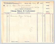 Stillwater Minnesota 1904 Nick Starkel Chicago Bakery Billhead 8 x 7