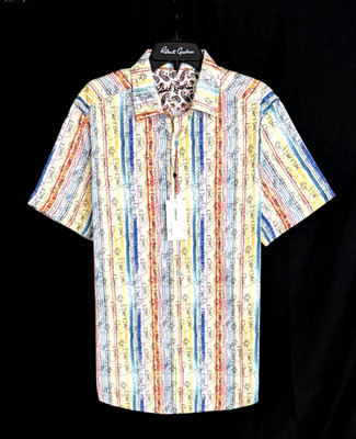 Robert Graham WALK THE LINE Wine Toast Short Sleeve $198 XL NWT Classic Fit XL