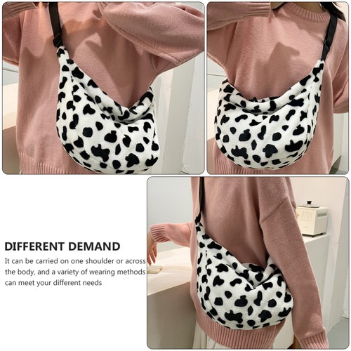 1pc Girl Tote Bag Large Capacity Crossbody Bag Women Plush Shoulder Tote Bag - Picture 4 of 12