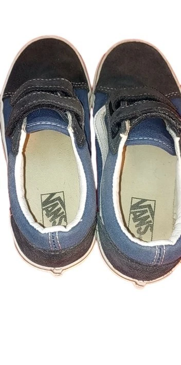 VANS Old Skool V Negro/Blanco Niños Pequeños Zapatos de Skate Tenis Foto 3 de 4