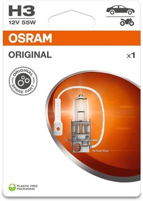 Osram ORIGINAL LINE H3 Halogen Scheinwerferlampe 12V Single Blister 1 Stück