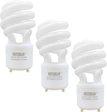 13Watt T2 Spiral CFL GU24 2 Prong Light Bulb Base 2700K 900Lm 120V 60Hz Light Bu