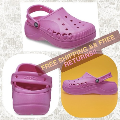 #ad Crocs Baya Platform Clog Pink Women#x27;s Comfort Slip On Shoes Synthetic $38.00