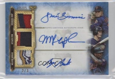 2020 Triple Threads Relic Combos Sapphire /3 Jose Berrios Byron Buxton Auto 5m1
