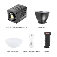 PULUZ 60W COB LED Video Light 2500K-6500K 10000mAh Photography Studio Fill