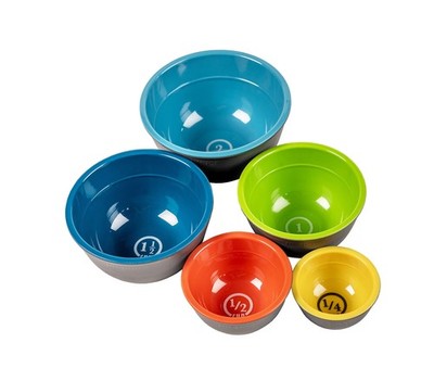 5 PCS Two-Tone Melamine Pinch Bowl Set Multicolored Small Dip Sauce Dish