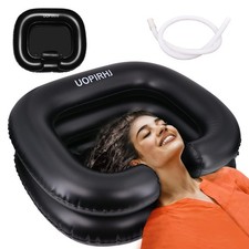 Inflatable Hair Washing Basin Portable Shampoo Bowl for Bedridden, Black