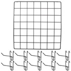 Grid Photo Wall Grid Panel with Nail and 10pcs Hooks 35x35 Square Iron Picture
