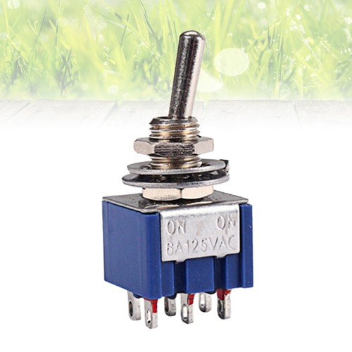 GN109A 6 pies ON-ON SPDT 2 posiciones palanca de enganche 6A 125V (azul) - Imagen 6 de 12