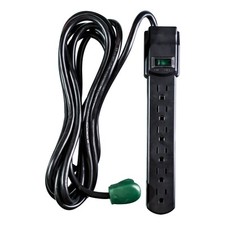 Go Green Power GG-16106MSBK 6 Outlet Surge Protector, Pack of 1, Black