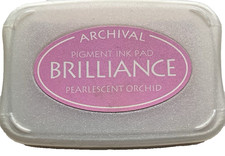 Archival Brilliance PEARLESCENT ORCHID Pigment Ink Pad AS IS Ink Level