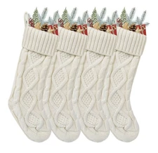 18 in Christmas Stockings Set of 4, Brand new Large Christmas Stockings Cream