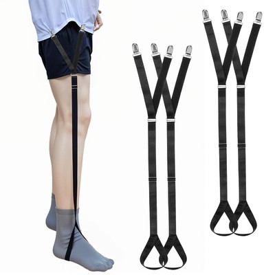 2 Pairs Shirt Stays for Men Shirt Keepers Tucker Garters Holders Elastic Mens...