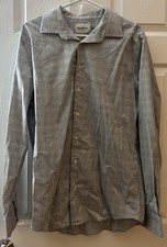 Men  s Goodfellow  Co Long Sleeve Dress Shirt, Grey In Color. Size L, 16-16.5