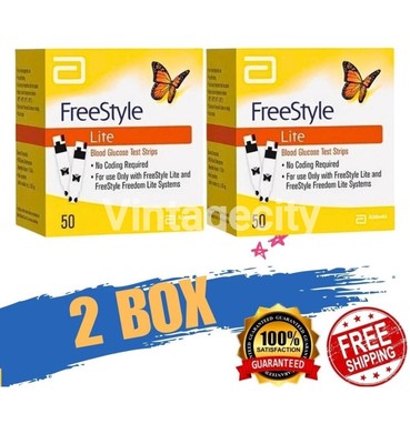 Monitoring Blood Glucose Diabetic Test Strips 50'x2 FreeStyle Lite [Expiry 2027]