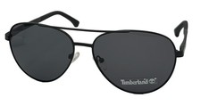 Timberland Sunglass Mens Matte Black Metal Aviator Solid Smoke Lens TB7210 2A