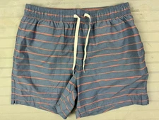 Chubbies Size M Mens 5.5"  Inseam  Swim Trunks With Liner Blue Stripe