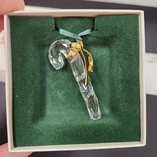 Swarovski Crystal SCS Figurine In Box Cany Cane Christmas Ornament
