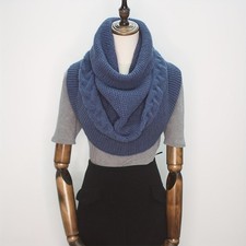 Winter Wool Neck Warmer Knit Scarf Shawl Wrap High Neck Multifunctional