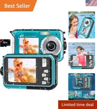 User-Friendly 64MP Underwater Camera, 1250mAh Battery  32GB Storage Included