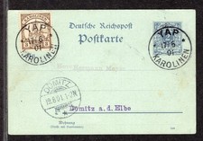 Karolinen Mi 7 auf Ganzsache Yap 17.6.01 nach D&ouml;mitz