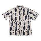 NN07 Shirt Mens LARGE Beige Julio 5284 Camp Collar Abstract Short Sleeve Size L