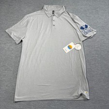 Vuori Polo Mens Large Strato Tech Platinum Heather Pickleball YPO NWT 88 L