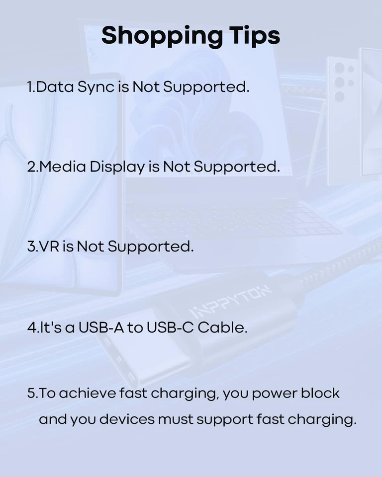Durable 40ft USB-C Cable - Fast Charge for Phones & Tablets - Image 4 of 4