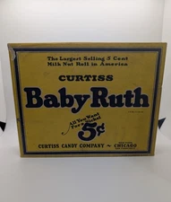 RARE Vintage Curtiss Candy Co. BABY RUTH Candy Bar 5 Cent Nickle Counter Box