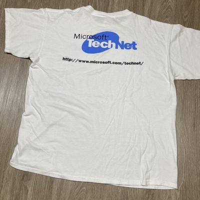 Microsoft Shirt XL 00s Y2k Technet Software Computer Tech