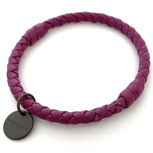 BOTTEGA VENETA Brazalete Púrpura Intrecciato Ec-19879 Cuero Accesorios Pulsera C - Imagen 6 de 7
