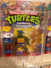 Playmates Toys 1991 Teenage Mutant Ninja Turtles Leonardo w/Storage Shell Action