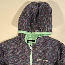 Free Country Zip Front Jacket Hooded Girls Size XXL 14/16 Multicolor Polyester