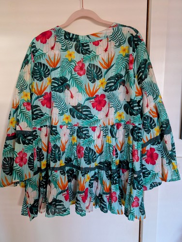 Stunning Naudic Tropical Resort Boho Top Size XL - Picture 3 of 4