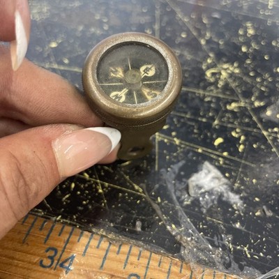 Vintage 1940/50 s Marbles Brass Pin-on Compass Gladstone Mich U S A - WORKS